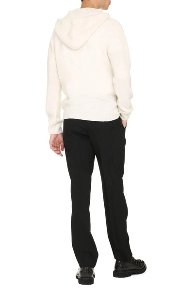 The (alphabet) Wool-blend Hoodie In Ivory