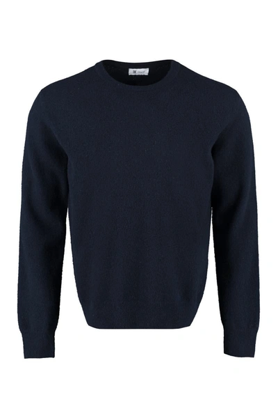 The (alphabet) Blue Wool And Cashmere Pullover For Men In Blue
