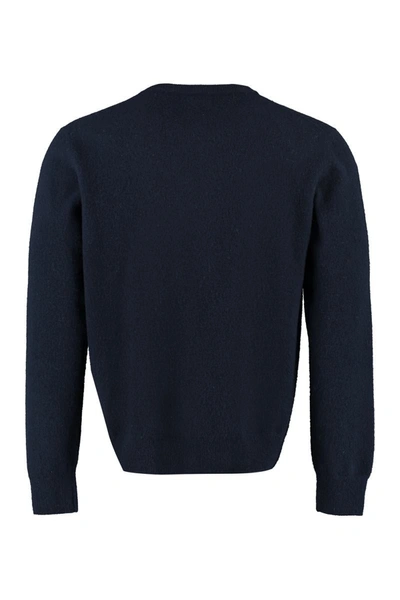 The (alphabet) Blue Wool And Cashmere Pullover For Men In Blue