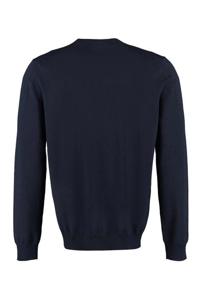 The (alphabet) Blue Wool And Cashmere Pullover For Men In Blue