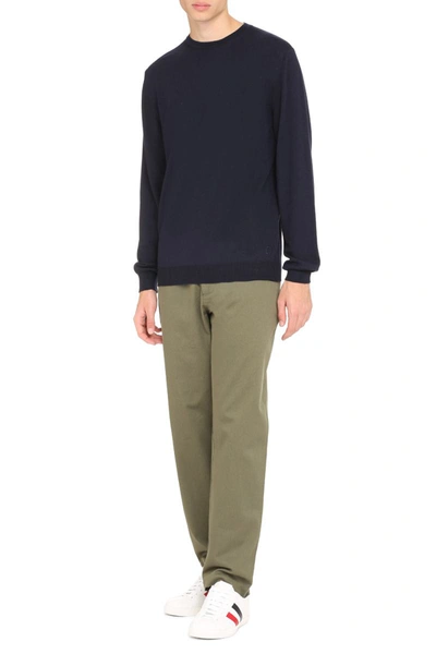 The (alphabet) Blue Wool And Cashmere Pullover For Men In Blue