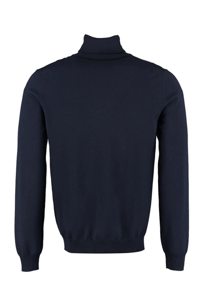 Shop The (alphabet) The (knit) - Wool Turtleneck Sweater In Blue