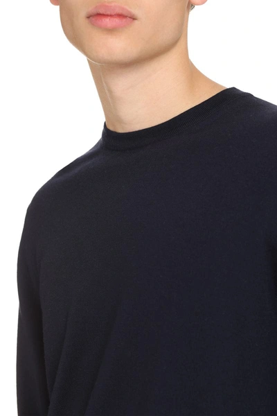 The (alphabet) Blue Wool And Cashmere Pullover For Men In Blue