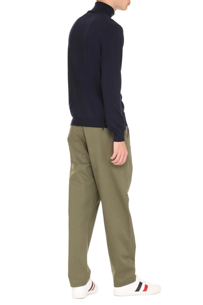 The (alphabet) Turtleneck Wool Sweater In Blue
