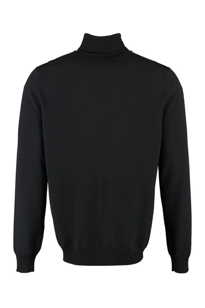 The (alphabet) Turtleneck Wool Sweater In Black