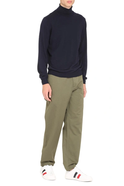 The (alphabet) Turtleneck Wool Sweater In Blue