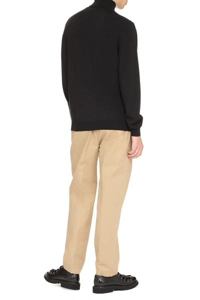 The (alphabet) Turtleneck Wool Sweater In Black