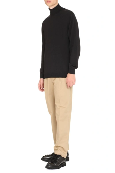 The (alphabet) Turtleneck Wool Sweater In Black