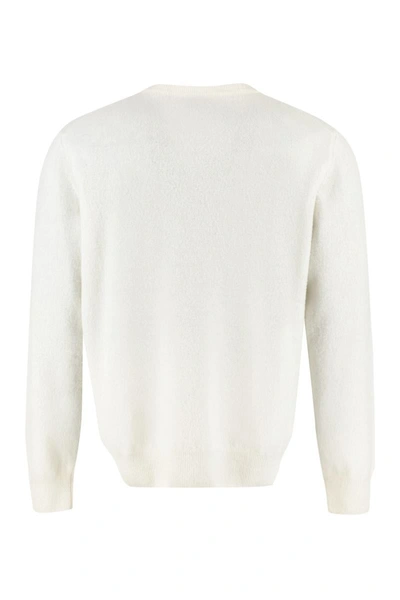 Shop The (alphabet) The (knit) - Wool-cashmere Blend Crew-neck Pullover In Ivory