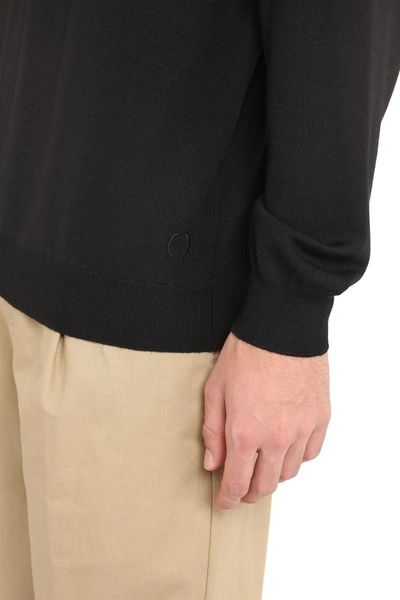 The (alphabet) Turtleneck Wool Sweater In Black