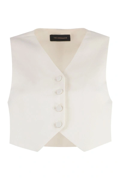 Shop The Andamane Single-breasted Vest In Ivory