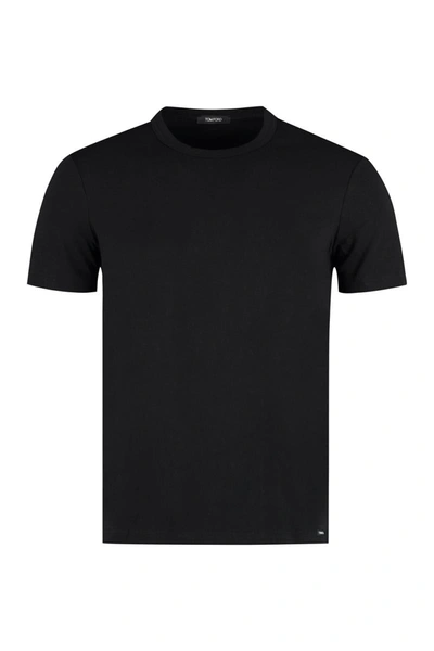 Shop Tom Ford Cotton Crew-neck T-shirt In Black