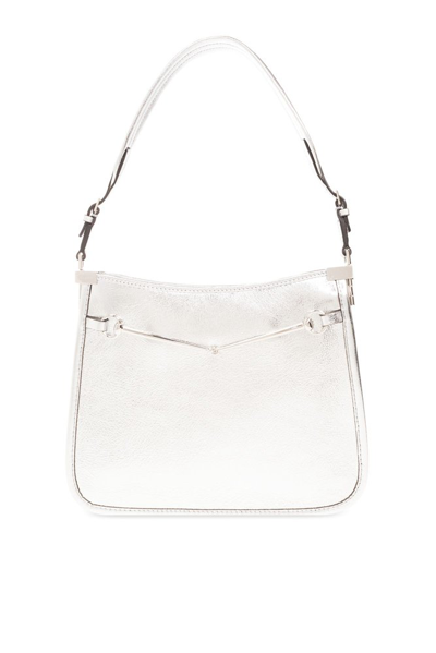 Shop Gucci Horsebit Slim Small Shoulder Bag In Silver