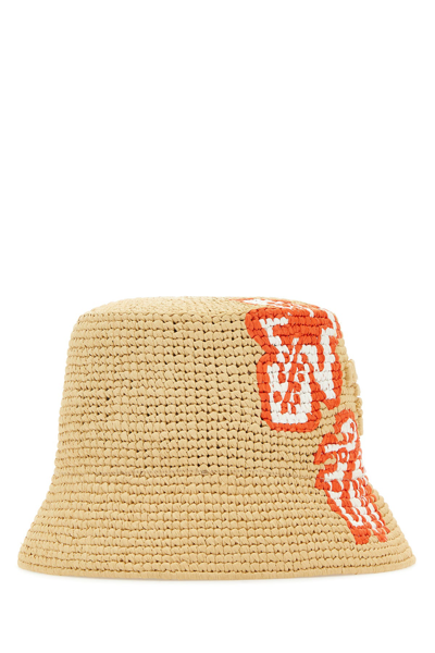 Prada Woman Raffia Bucket Hat