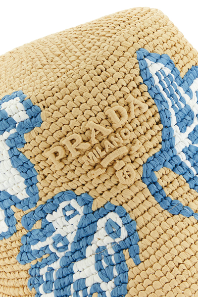 Prada Woman Raffia Bucket Hat