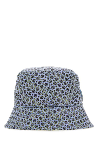 Prada Triangle Logo Allover Printed Bucket Hat