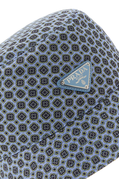 Prada Triangle Logo Allover Printed Bucket Hat