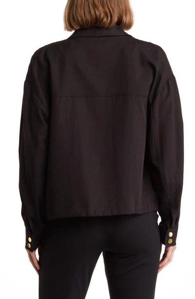 Shop Ellen Tracy Utility Pocket Crop Safari Jacket In Black