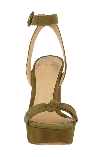 Shop Alexandre Birman Clarita Platform Knotted Sandal In Green