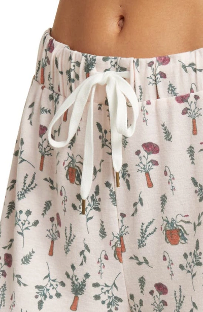 Shop Honeydew Intimates Knit Long Sleeve Short Pajamas In Crystal Plants