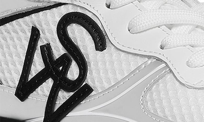 Shop Stuart Weitzman Chunky Sole Sneaker In White/ Black/ Grey