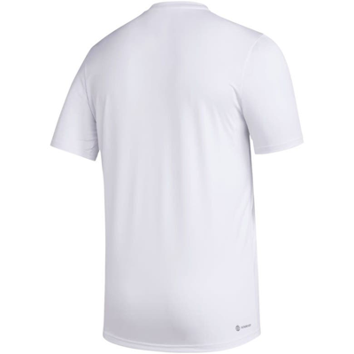 Shop Adidas Originals Adidas  White Kansas Jayhawks Fadeaway Basketball Pregame Aeroready T-shirt