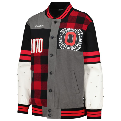 Shop The Wild Collective Black Ohio State Buckeyes Multi Vintage Button-up Bomber Jacket