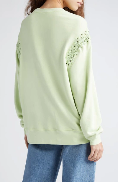 Shop Ulla Johnson Cori Lace-up Detail Sweatshirt In Pistachio
