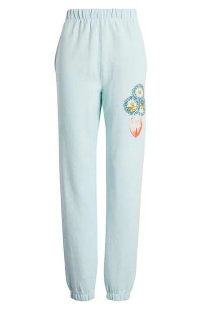 Boys Lie Locked In Cotton Interlock Graphic Joggers In Teal