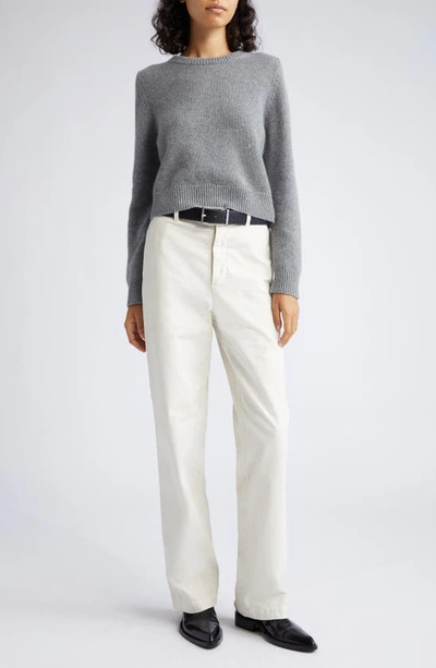 Shop Nili Lotan Poppy Cashmere Sweater In Medium Grey Melange