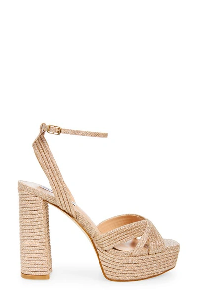 Shop Steve Madden Laurel Platform Sandal In Gold Glitter