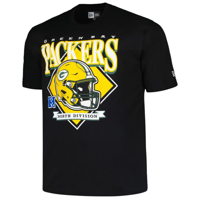 Shop New Era Black Green Bay Packers Big & Tall Helmet T-shirt