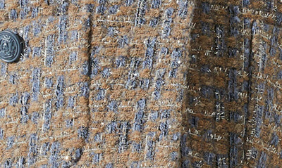 Shop Astr Lyssa Tweed Jacket In Blue Taupe Silver