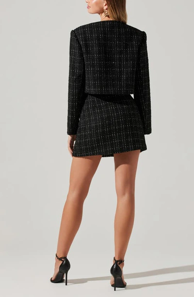 Shop Astr Covina Tweed Miniskirt In Black Plaid