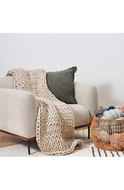 Bearaby Organic Cotton Weighted Knit Blanket In Driftwood