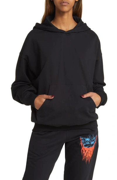 Shop Boys Lie Don't Ask Logo Graphic Hoodie In Black