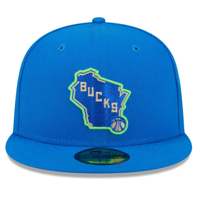 Shop New Era Blue Milwaukee Bucks 2023/24 City Edition Alternate 59fifty Fitted Hat