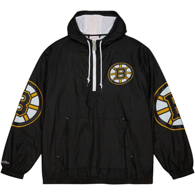 Shop Mitchell & Ness Black Boston Bruins Team Og 2.0 Anorak Half-zip Windbreaker Jacket