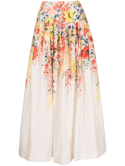 Shop Zimmermann Floral-print Skirt In Multicolour