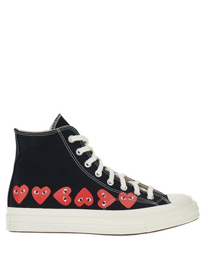 Shop Comme Des Garçons Play High Sneakers In Black