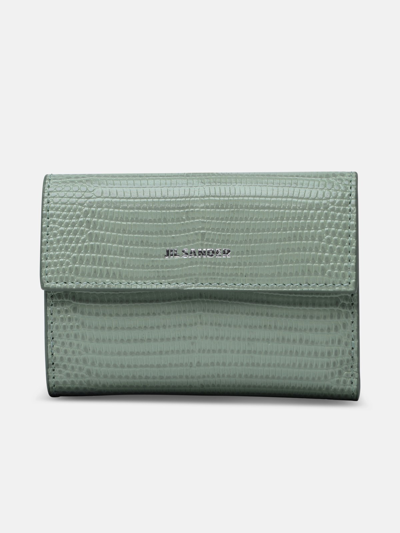 Shop Jil Sander Pastel Green Calf Leather Wallet