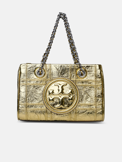 Shop Tory Burch 'fleming Soft' Gold Leather Mini Bag