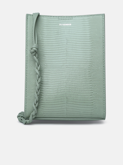 Shop Jil Sander 'tangle' Small Pastel Green Calf Leather Crossbody Bag In Light Blue