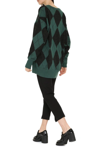 Shop Aspesi Argyle Sweater In Green