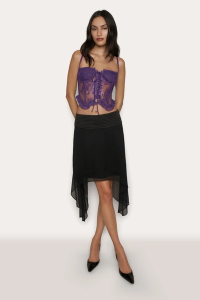 Shop Danielle Guizio Ny Aleia Ruffle Corset In Amethyst