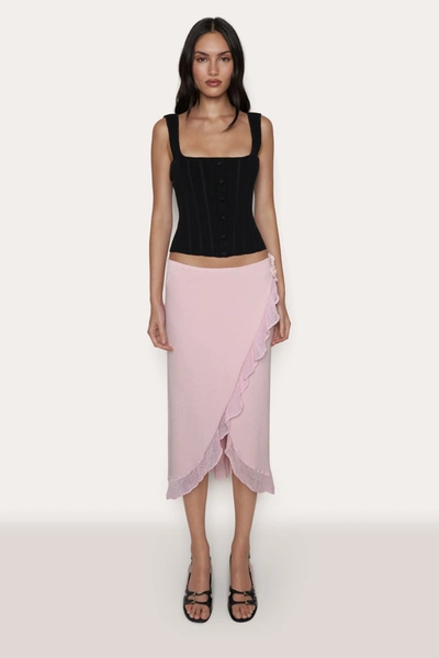 Shop Danielle Guizio Ny Bellamar Midi Skirt In Sweet Pink