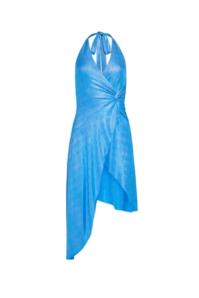 Shop Danielle Guizio Ny Besora Wrap Dress In Coastal