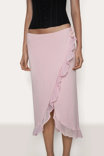 Shop Danielle Guizio Ny Bellamar Midi Skirt In Sweet Pink