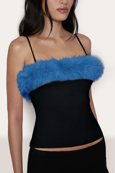 Shop Danielle Guizio Ny Faux Fur Cami In Black