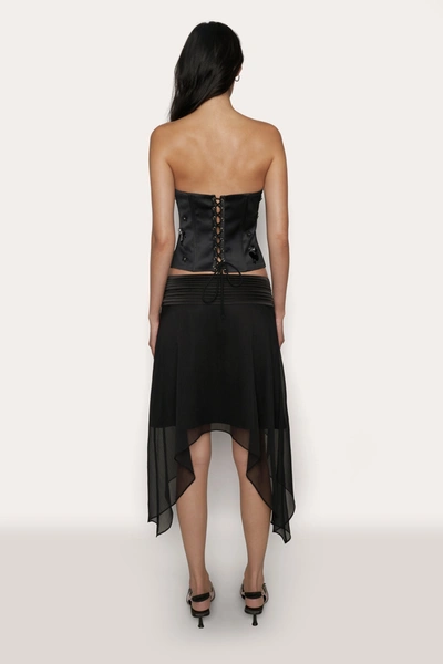 Shop Danielle Guizio Ny Embellished Satin Corset In Black
